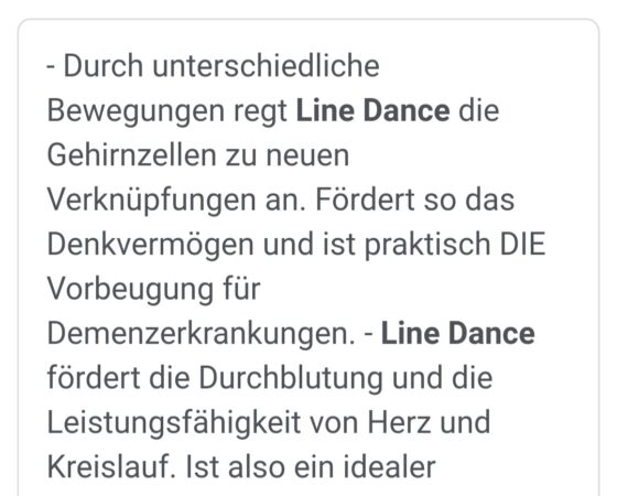 Ist Linedance gesund?